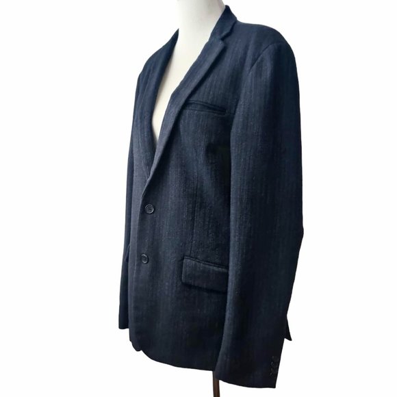 Scotch & Soda Amsterdam Blauw Mens Blue 2 Button Poly Wool Blend Blazer XL/52 - Picture 2 of 12
